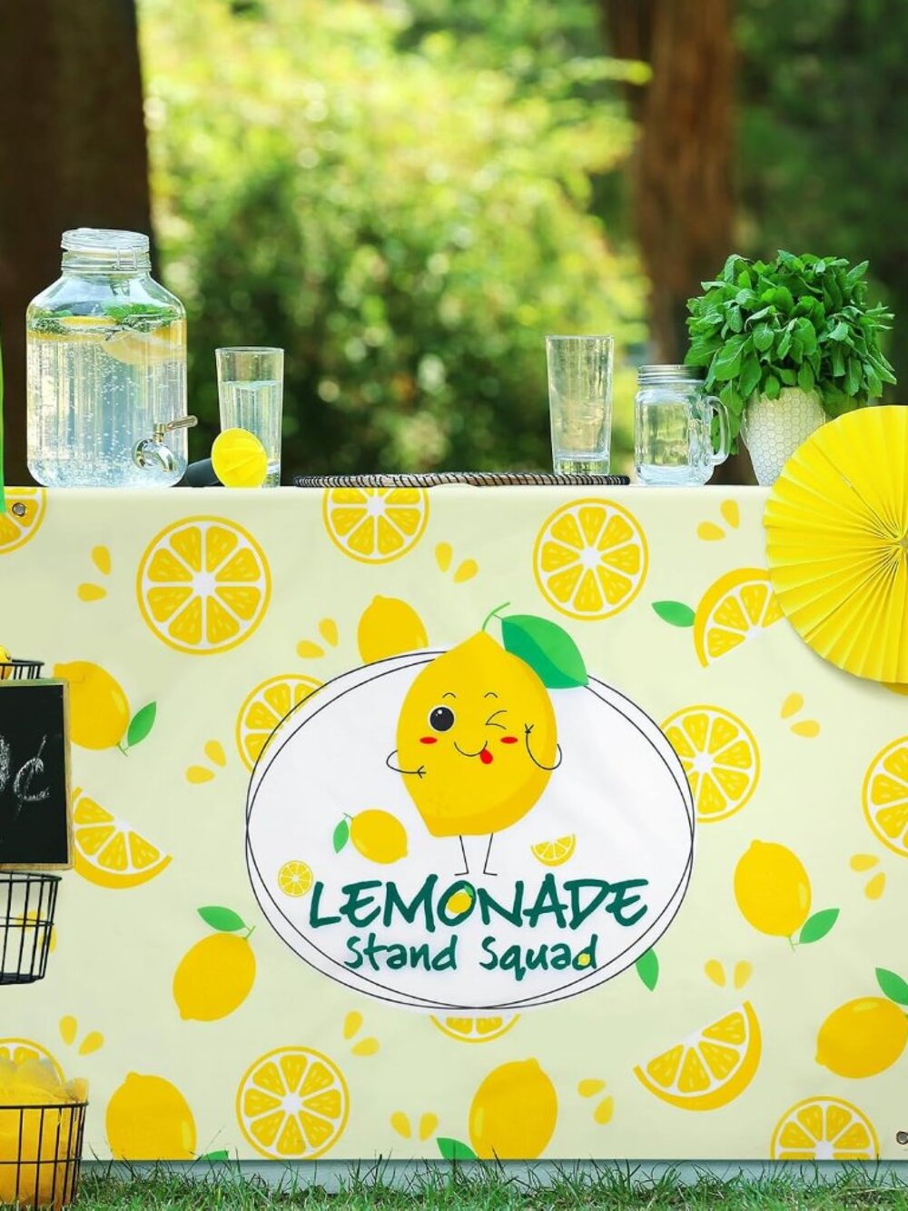 45" X 31" Yellow Lemonade Stand Tablecloth Lemon Supplies